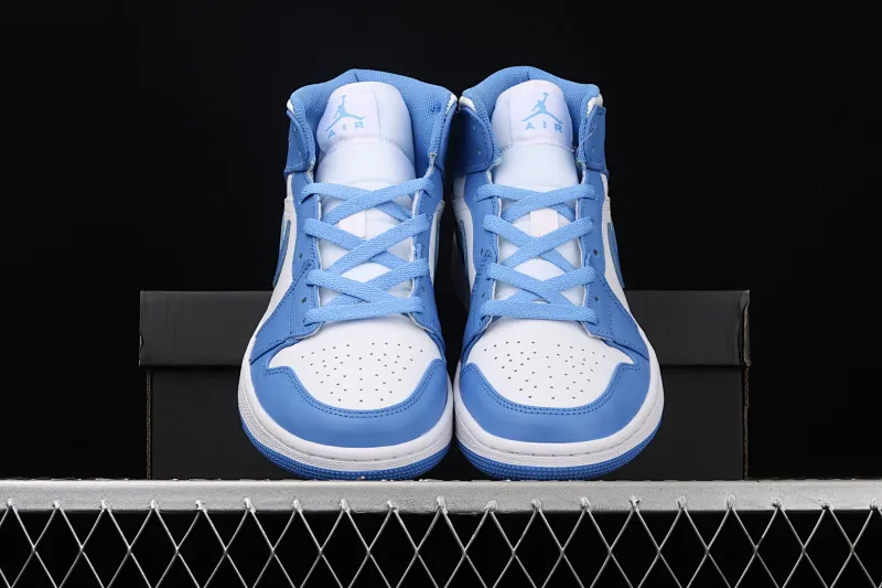 All categories Air Jordan Jordan series basketball shoes Air Jordan 1 Mid Air Jordan 1 Mid AJ1 Joe 1 white and blue 554724-106